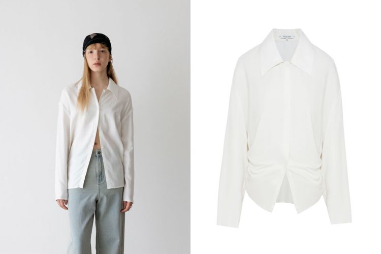 Studio doe這款天絲亞麻襯衫將舒適與質感完美結合，天絲的親膚透氣與亞麻的天然織紋相互呼應，營造出柔和霧面光澤。
