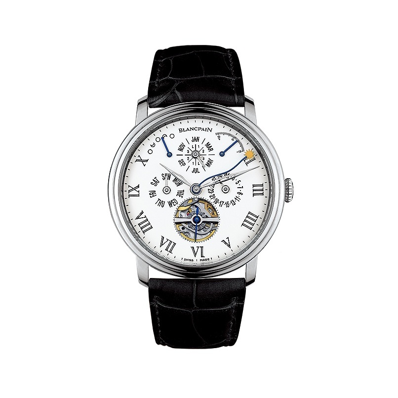 Blancpain 寶珀的 Villeret Running Equation 腕錶，於2004年首次推出，配備萬年曆、用以顯示均時差的獨立分針，以及持續顯示時間的運行等式裝置。
