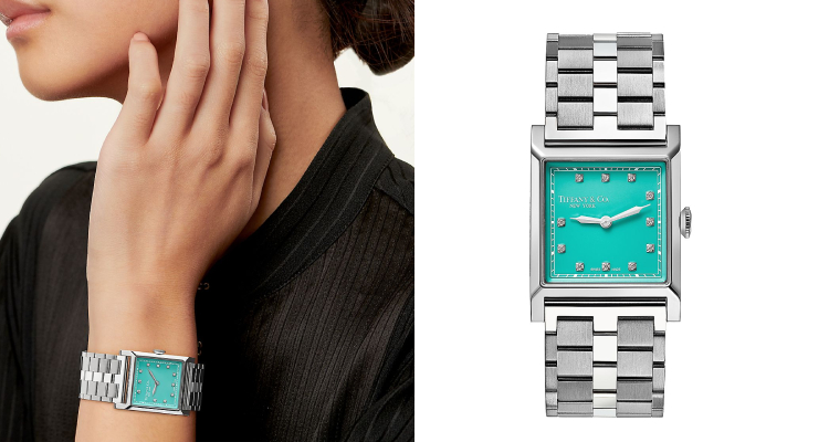 Tiffany「Union Square」腕錶系列,靈感源自紐約這座不夜城的獨特風貌。錶款設計以摩天樓般挺拔銳利的指針為特色,搭配方正俐落的錶殼線條,彷彿將城市的現代建築輪廓濃縮於腕間,呈現出一種簡約卻極具力量感的美學。