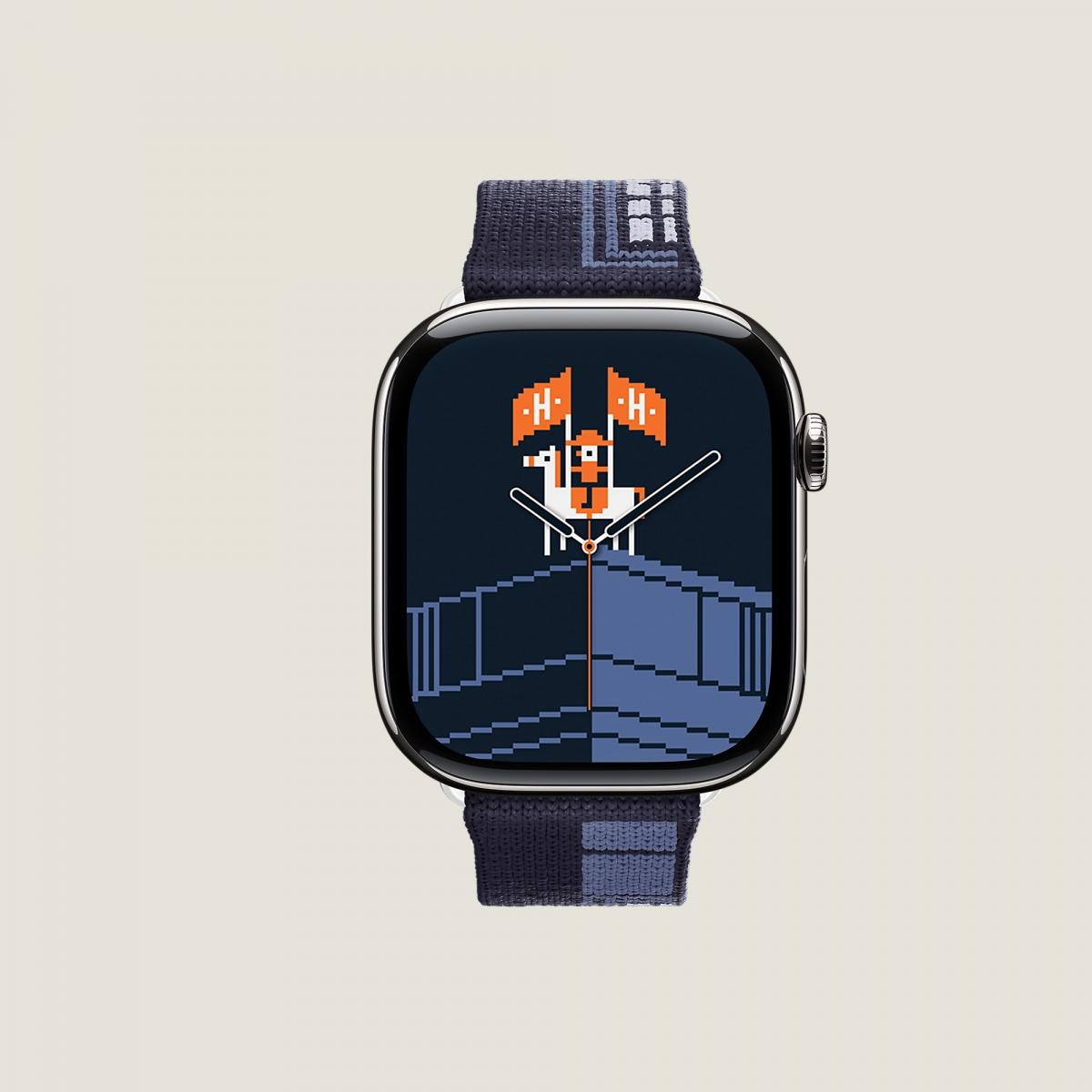 Series 11 錶殼，以及 Apple Watch Hermès 42 mm/ 46mm Faubourg Party Single Tour 錶帶，價格 NTD&nbsp;46,900/ 47,900（包含錶殼加錶帶）。