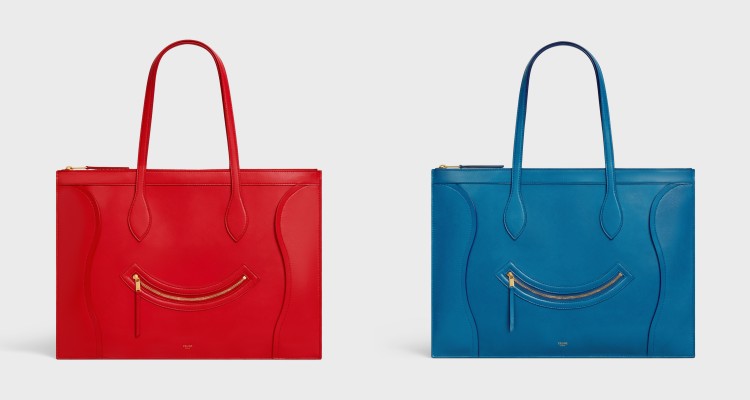 除了梯形輪廓的囧臉包，這次也推出了Flat Cabas New Luggage笑臉托特包，以平面化結構設計，在保留經典弧線的同時使用微笑拉鍊設計，包身則以更俐落、輕盈的矩形輪廓呈現。