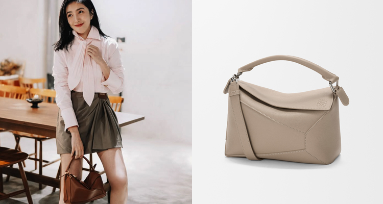 Loewe「Puzzle」系列,造型獨特、線條分明,卻又因為柔軟的材質呈現隨性垂墜感,無論斜背或手提,都能自然地融入日常穿搭中。