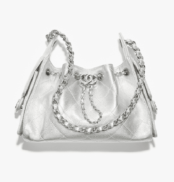 銀色小牛皮「25」迷你包。