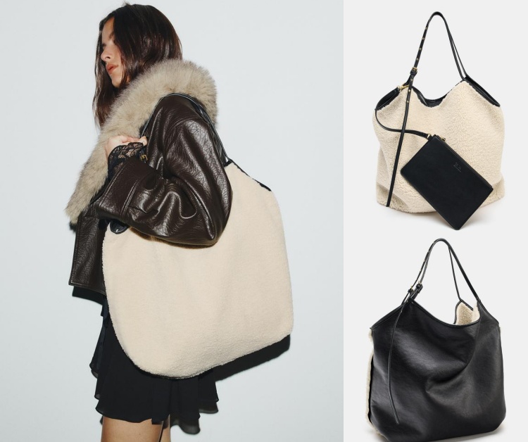 最後壓軸我們想推薦這款雙面托特包！其中一面以帶有秋冬意象的絨毛呈現，整體宛如玩偶的設計，讓人眼睛為之一亮