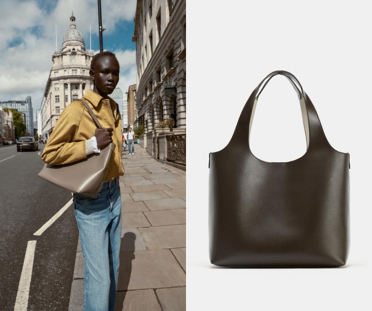 該包款以極度簡練的外型呈現，在細節上加強肩帶拼接皮革是最大亮點，此外內部的大容量空間，能裝得下電腦、文件等物品，非常適合工作、