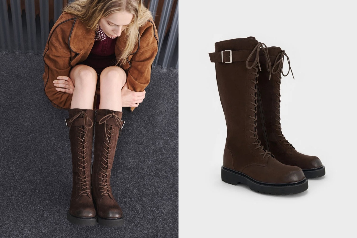 Lisa 同款靴子來自於小 CK 所推出的「Darian 綁帶長靴」