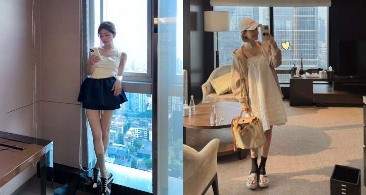 創造「高腰線」、掌握「上短下長」的比例對比,是小隻女最必學的顯高公式,而趙露思就是這項技巧的最佳示範。她經常利用短版上衣、半紮穿法,甚至直接把上衣完整紮進褲頭,精準拉高腰線位置,讓雙腿在視覺上變得又筆直又修長。