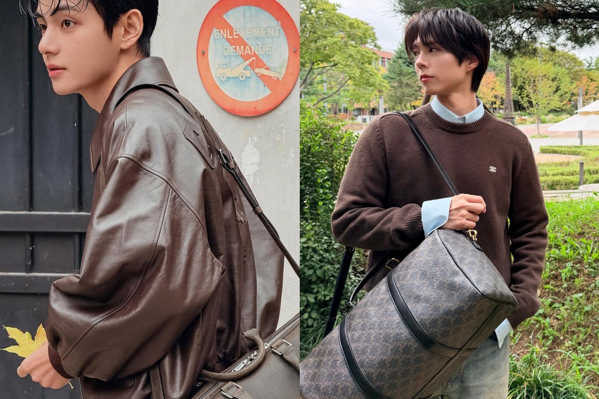 近日，BTS 成員金泰亨以及朴寶劍，在私人的旅行中，接選擇揹上來自 Celine 的行李袋