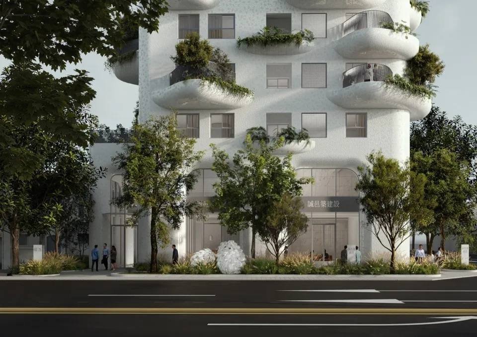 嶼 76 The Island 是台中即將誕生的全新建築地標，坐落於北屯區漢口路上，由荷蘭知名建築團隊 MVRDV 操刀設計。延續團隊擅長的自然回應式風格，建築加入大量綠意植栽與柔和曲線，使整體造型更具有機性、生命力與都市共融性。本案為一棟 21 層住宅大樓，完工後將再度改寫台中的城市天際線。