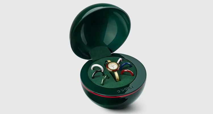 2025年，Gucci「Play」腕錶以滿滿的1980年代趣味重新亮相，整組以專屬打造的圓形收藏盒呈現，售價約為新台幣92,000元，藏家想入手趁現在喔〜