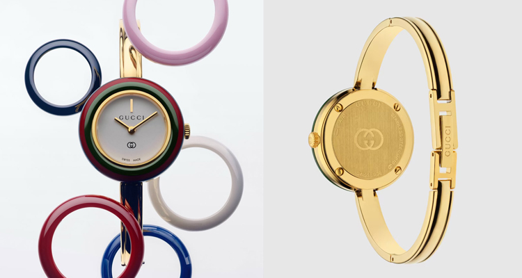 來到2025年的全新「Play」腕錶版本，Gucci將製作工法與材質進行了當代升級外，讓「Play」化身為可隨日常造型搭配的時尚珠寶。