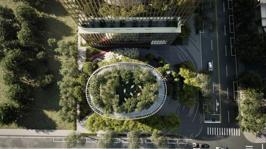 另一個值得關注的高樓地標，是位於市政北二路與朝富路口的「玉衡大廈」。由義大利國際建築團隊 ACPV ARCHITECTS 操刀，以量體堆疊出雕塑感輪廓，結合路德維希·密斯·凡德羅（Ludwig Mies van der Rohe）的極簡主義。主建築物規劃樓高 37 層，命名為 Uffizi，旁側則規劃名為 Gallery 的複合式空間，營造可散步、交流、共享的城市開放場域。