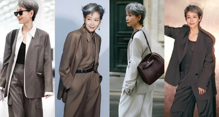 葉童最具代表性的造型，莫過於她招牌的中性俐落風。一套不貼身、不拘束的「鬆弛感西裝Look」，反而讓她更有現代感，能自然消弭年齡感。