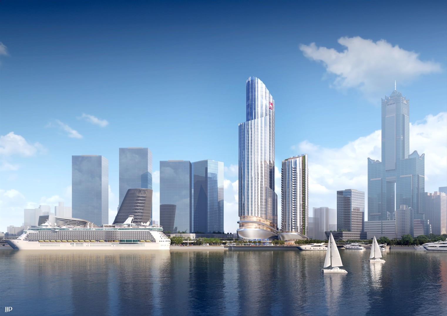 隨著高雄亞灣區持續升級轉型，全新重量級地標「鴻海雙塔大樓」成為外界矚目焦點。該案不僅為鴻海旗艦總部，也將結合捷運黃線 Y15 站、百貨商場與辦公機能。預計於 2033 年完工後，鴻海雙塔將以「高雄第四高樓」之姿，重塑港灣天際線，成為南台灣最具指標性的複合式建築之一。