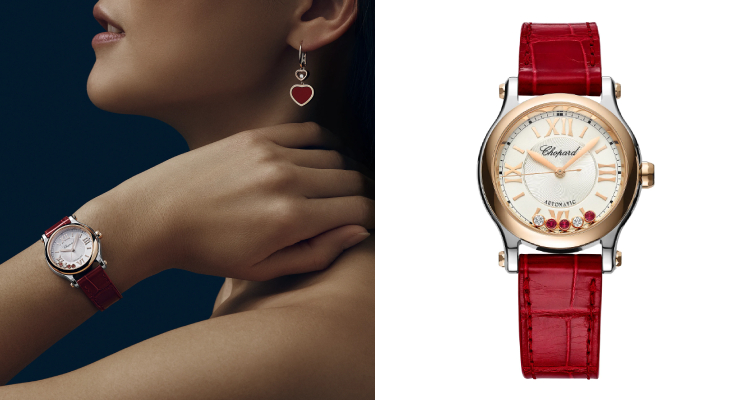 來自Chopard的代表作「Happy Sport」系列，絕對是《Bella儂儂》讀者們的最佳選擇！與其他品牌腕錶的靜態設計不同，這系列讓數顆璀璨小鑽石能在錶盤上自由滑動，展現蕭邦最具代表性的獨創工藝。