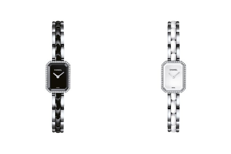 高抗磨陶瓷為 Première 系列帶來另一種「不老」語言。黑白陶瓷與精鋼交織，鑲嵌鑽石在漆面錶盤旁閃爍，卻不顯張揚。陶瓷的溫潤觸感與抗刮特性，讓這只錶更適合長時間佩戴。Ceramic 系列像是一件經得起歲月考驗的日常配件，無須小心翼翼，卻始終保持光澤。它把香奈兒對材質的掌控，轉化為最實際的佩戴體驗。