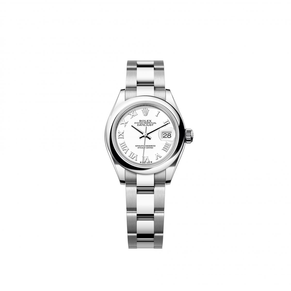 白色 Lady-Datejust 是一眼看不盡、卻越看越懂的經典。它將勞力士的優雅收斂進最純粹的語言中，28毫米錶徑比例精準，日曆窗清晰俐落，整體就像一件剪裁完美的白襯衫，外表簡單，上身立刻見真章。作為人生第一只 Rolex，它的歷史份量同樣值得信賴，承襲 Datejust 自1945年以來的標誌地位，並於1957年以更適合纖細手腕的尺寸，成為首款女裝日曆型天文台精密時計，讓優雅不再只是脆弱的裝飾，而是由精準與堅固共同撐起的日常。白色漆面盤如同精巧的留白，讓穿搭、氣質與生活場景自由進場；若你想找一只任何時刻都不會出錯的女錶，選它，幾乎等同於先替未來十年的造型做了最佳化。