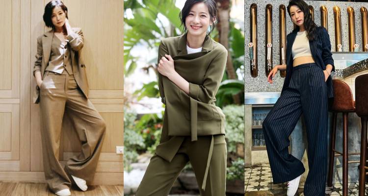 想到賴雅妍的標誌性穿搭，首先浮現在腦海的，便是她那一身率性俐落的西裝造型。她擅長選擇剪裁乾淨、線條明確的西裝款式，並內搭輕鬆的T恤，好讓整體輪廓看起來俐落有型，卻也不會顯得過於嚴肅或成熟。