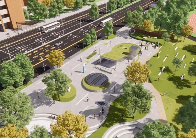 台中冠德環球購物中心落成後，將直接串聯捷運綠線「市政府站」，大幅提升交通便利性。此外，捷運藍線亦已動工，最快於 2034 年啟用，屆時將串聯新火車站與綠線市政府站，進一步提升整體運輸效率，並有效分流來自高鐵的旅客，形塑更完善的交通網絡。在創造便利交通系統的同時，也為城市注入更多綠意，強化街廓景觀，打造台中百貨發展的全新重要地標。