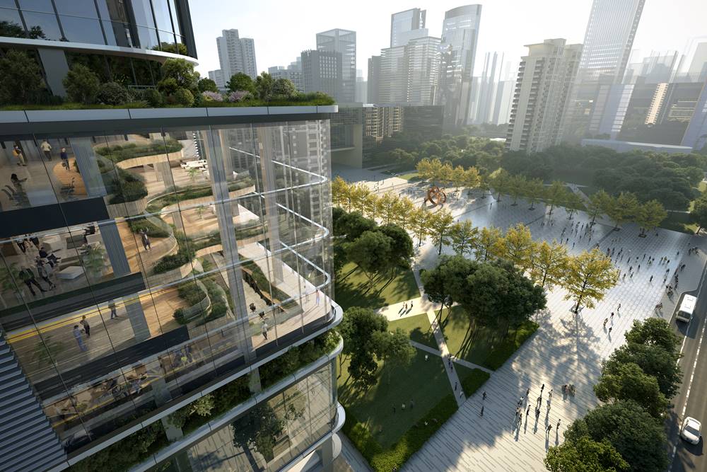 最大亮點之一，便是低樓層將規劃為商場空間，並交由冠德集團旗下「Global Mall 環球購物中心」統一經營。商場將引進多元品牌，涵蓋服飾、餐飲等類別，結合購物、餐飲、文化與休閒機能，打造一日新生活體驗。預計最快於 2029 年完工、2030 年開幕。除了台中據點外，Global Mall 目前已於新北中和、板橋車站、桃園、林口、新左營及屏東市設有分店，串聯北中南百貨地標。