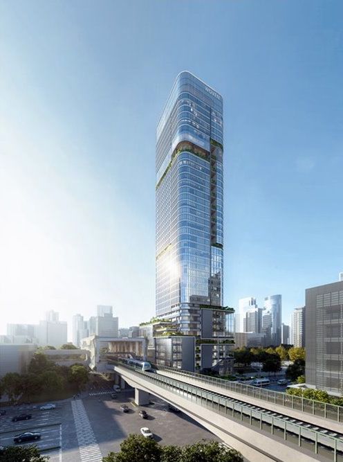 最大亮點之一，便是低樓層將規劃為商場空間，並交由冠德集團旗下「Global Mall 環球購物中心」統一經營。商場將引進多元品牌，涵蓋服飾、餐飲等類別，結合購物、餐飲、文化與休閒機能，打造一日新生活體驗。預計最快於 2029 年完工、2030 年開幕。除了台中據點外，Global Mall 目前已於新北中和、板橋車站、桃園、林口、新左營及屏東市設有分店，串聯北中南百貨地標。