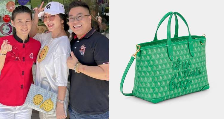 美鳳姐再次以她獨有的優雅氣質示範了環保時尚的新態度！她肩包上英倫品牌Anya Hindmarch的「I Am A Plastic Bag」系列拉鍊托特包，搭配簡約白襯衫與淺色牛仔褲，整體造型清新又俐落。