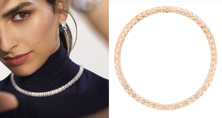 Chaumet「Bee」珠寶系列,以自然主義為靈感,透過現代手法重新演繹蜜蜂與蜂巢圖騰。系列巧妙結合幾何蜂巢造型與生動具象的蜜蜂元素,呈現俏皮中帶著優雅的設計美感。
