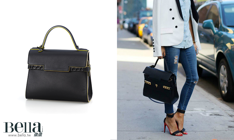 Delvaux Tempête 黑黃撞色經典提包,價格電洽