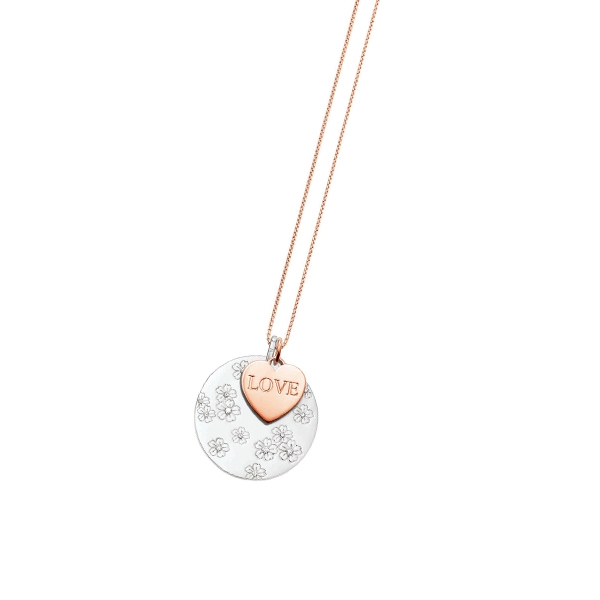 Thomas Sabo Special Addition 系列鍊墜組合,玫瑰金 Love 墜飾,2,780元、純銀花漾圓盤墜飾,8,580元。