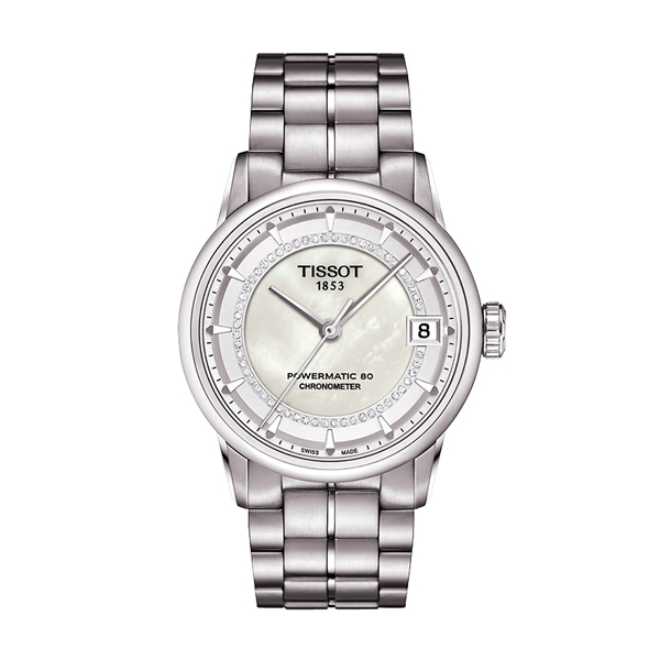 Tissot 瑞士官方天文台認證典藏80女裝機械鑽錶,46,400元。