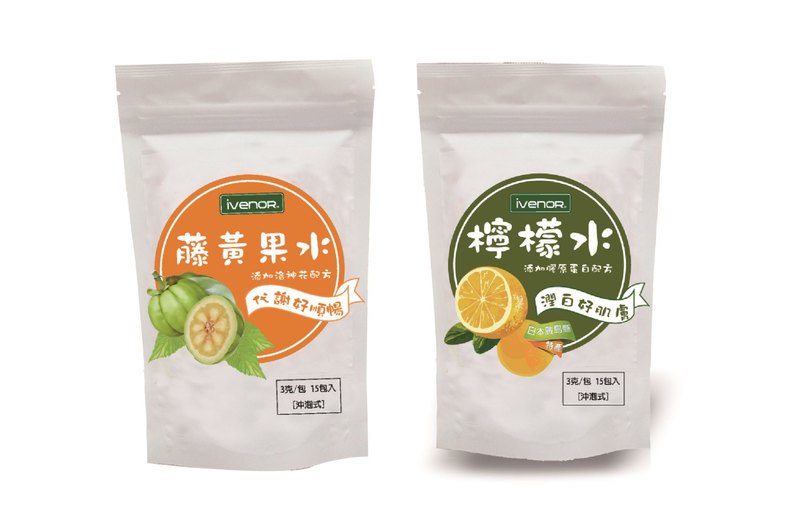 IVENOR 檸檬水,15包,259元。
藤黃果水15包,259元。