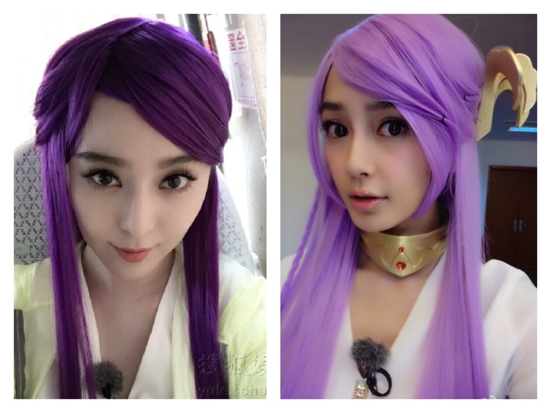 Angelababy 與范冰冰在電視節目中的扮相。