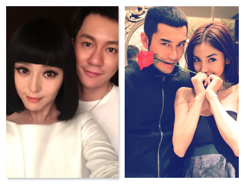 范冰冰與李晨,黃曉明與 Angelababy。