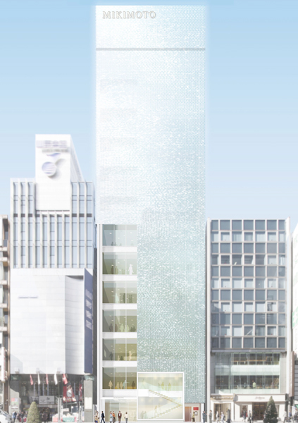 MIKIMOTO全新銀座四丁目本店,由知名建築大師內藤廣先生操刀,從海面上波光粼粼的迷人模樣汲取靈感,透過超過4萬片玻璃磚,打造出銀座新地標。