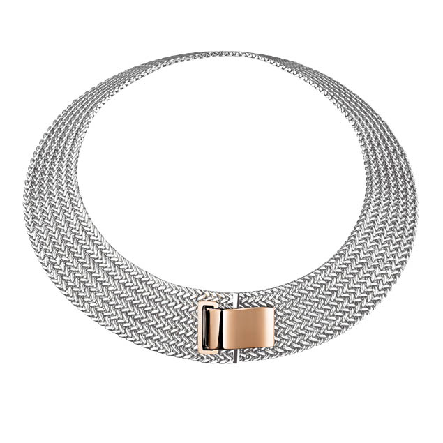 Hermes Passante 純銀與玫瑰金項鍊