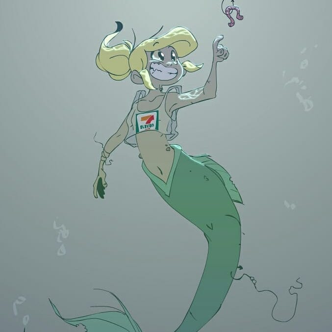 《小美人魚》暗黑版看過嗎？用購物袋當比基尼、曬衣夾當耳環，黑色幽默諷刺海洋污染的可怕