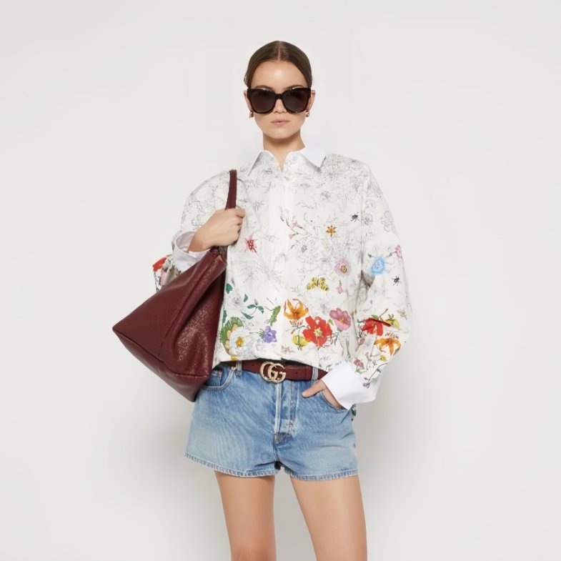 2025花襯衫穿搭：5招夏日造型＋10件單品推薦，Gucci、LV優雅輕盈