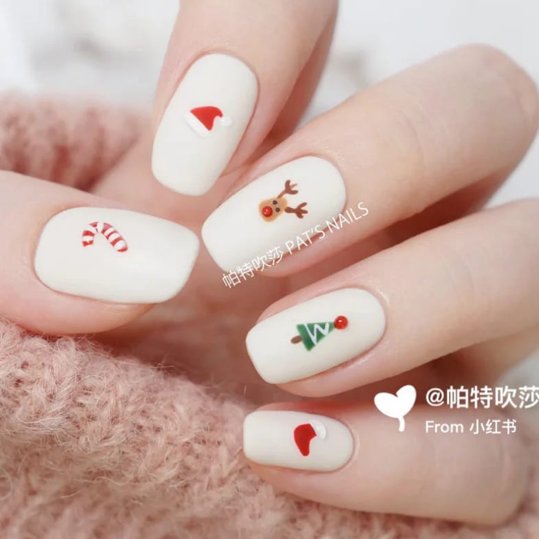 2021聖誕美甲款式推薦TOP16！雪人、聖誕樹也能有大人感，氣質簡約風光療韓國姐姐最愛